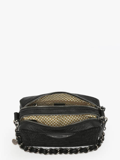 Cross Body Tas Vintage Leder Mila louise Zwart vintage 23673KRC ander zicht 2